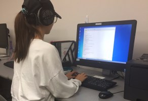 Research assistant transcribing language samples