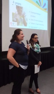 Research assistants leading an educational workshop